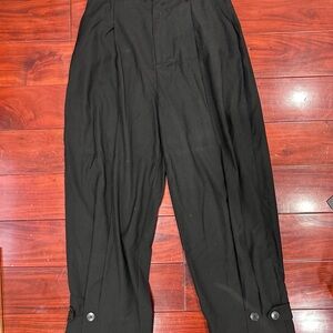 MOTF Medium Black High Waist Wide Leg Tapered Ankle Pants Casual Comfort